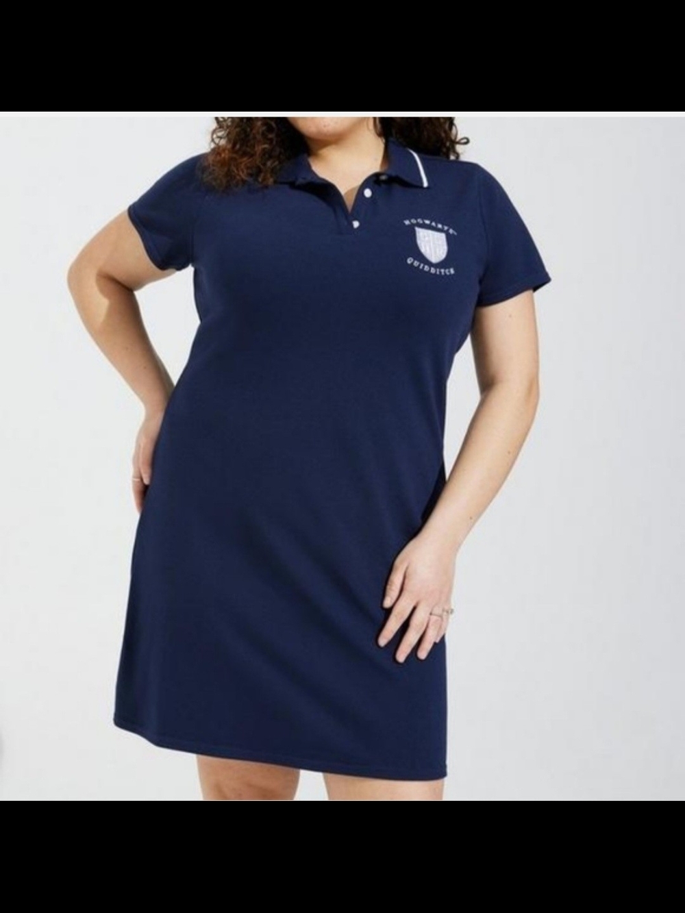 torrid Navy Embroidered Hogwarts Quidditch Polo 00
